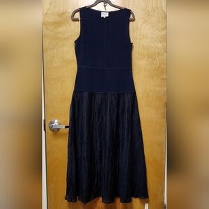 Reformation Size 10 Cyra Midi Dress Midnight Navy Blue EC